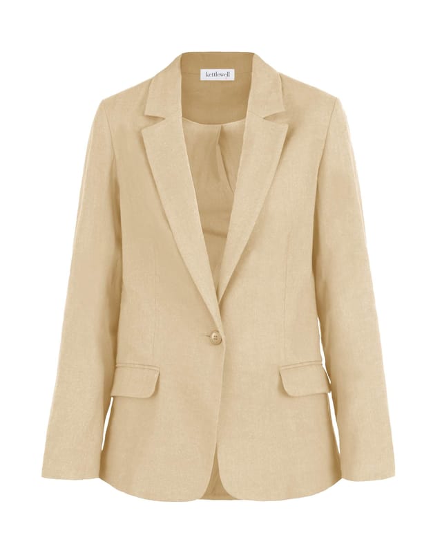 Kettlewell Kettlewell Women's Iona Linen Blazer in Cream - 2