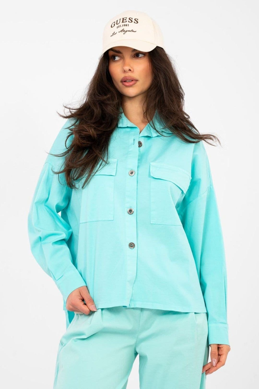 Love Lace Love Lace Women's Cotton Elastane Long Sleeve Casual Shirt in Blue - 4