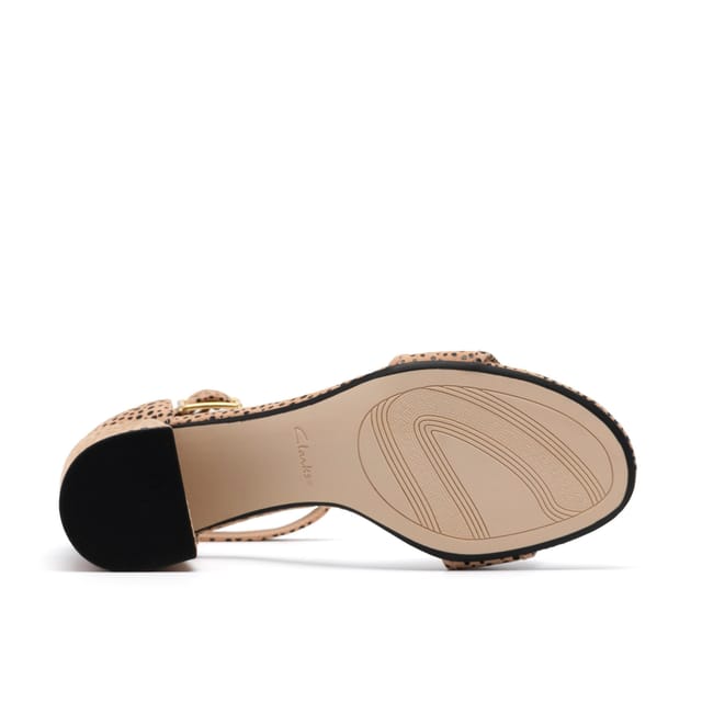 Clarks Clarks Women's Ezoria Mae Animal Print Heeled Sandals in Brown - 3