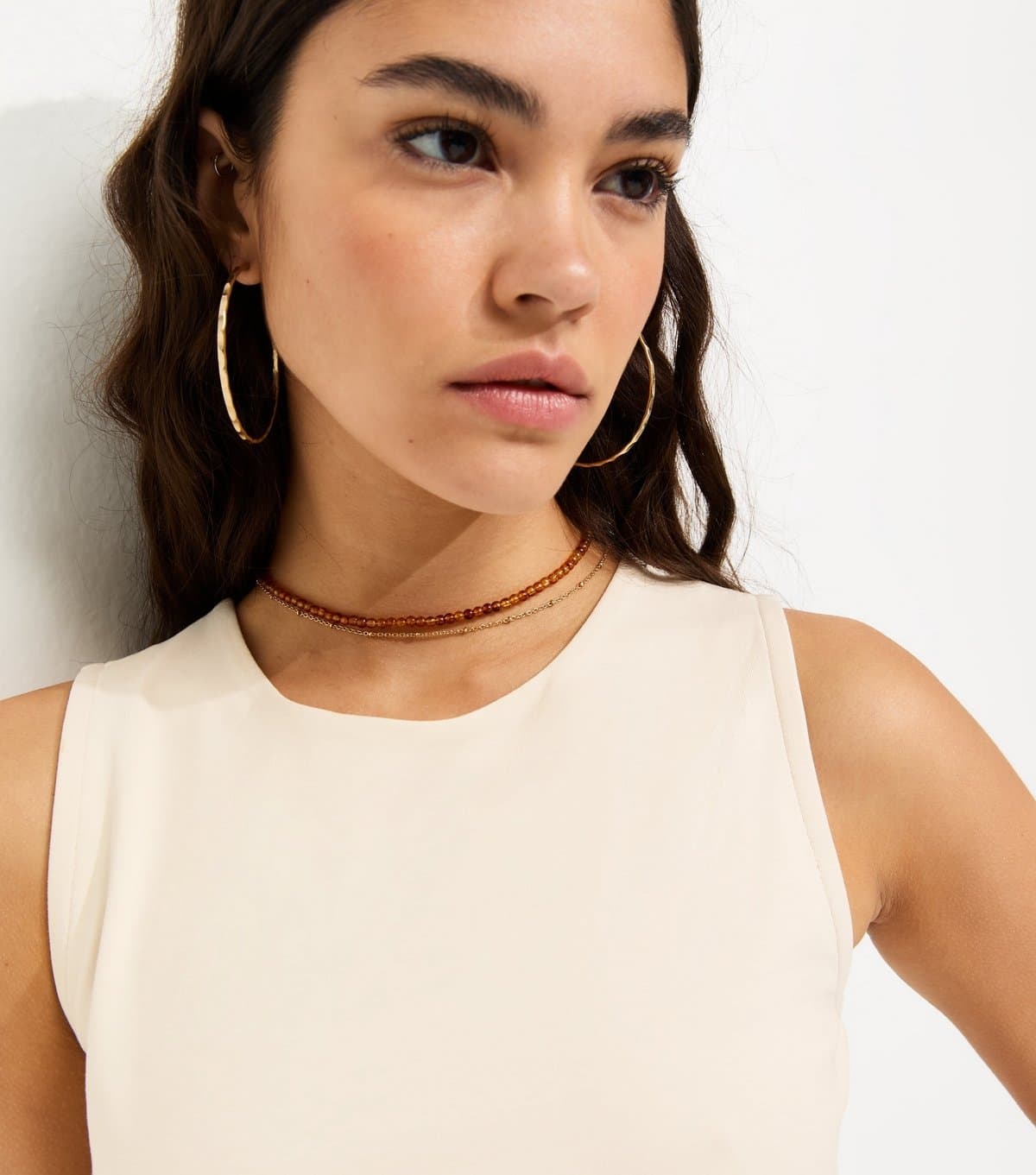 New Look New Look Cream Cotton Rich Tank Top