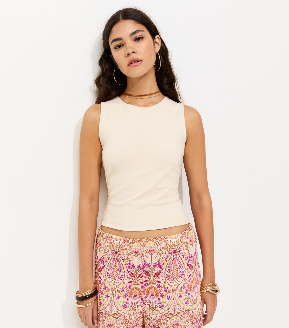 New Look Women's Cream Cotton Rich Tank Top New Look - 2