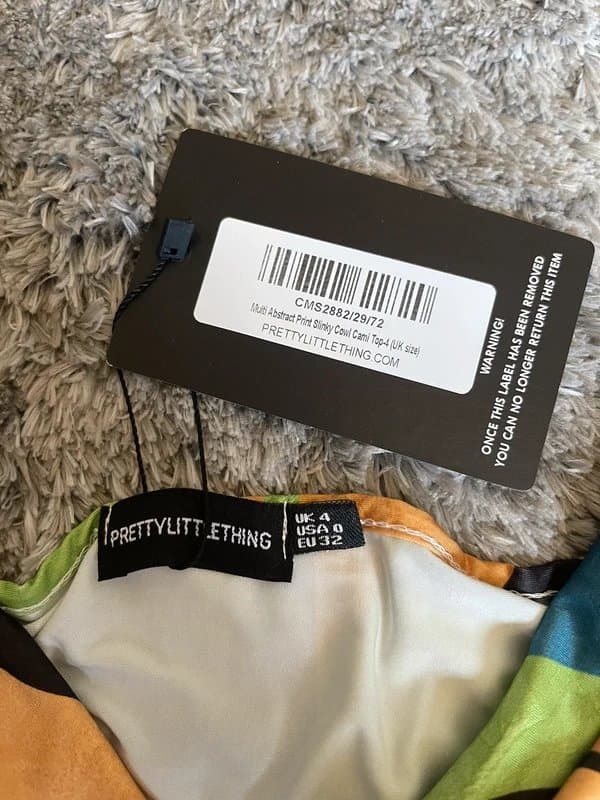 PrettyLittleThing PrettyLittleThing Slinky Cowl Cami Top Size 4
