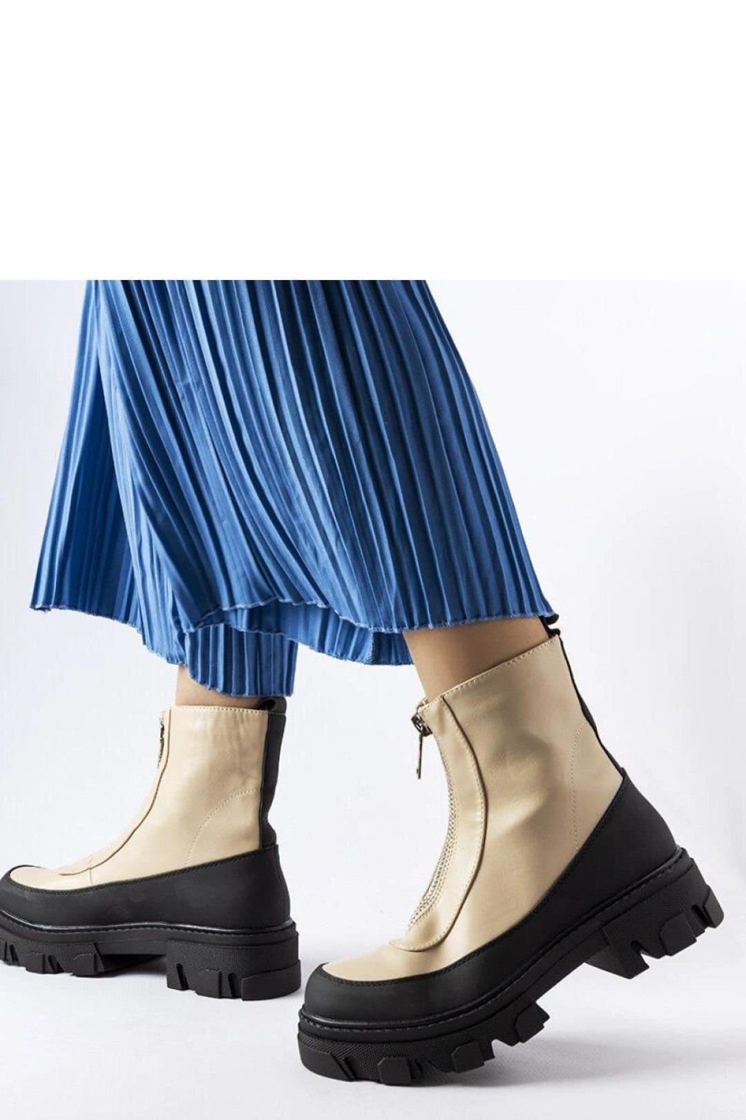 Love Lace Love Lace Women's Winter Rubber Ankle Boots with Practical Side Zipper Comfort in Beige