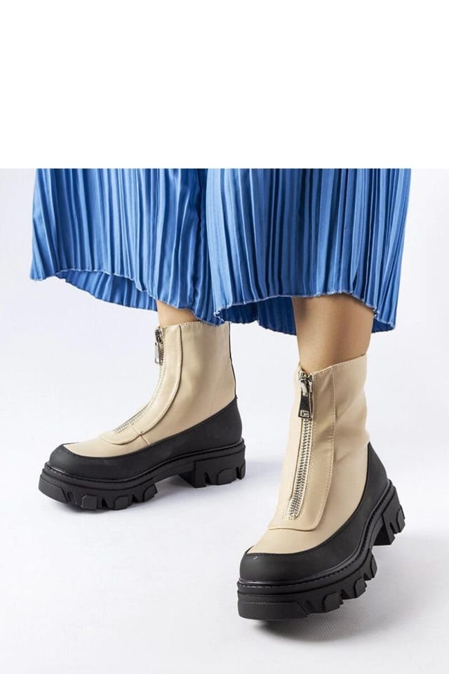 Love Lace Love Lace Women's Winter Rubber Ankle Boots with Practical Side Zipper Comfort in Beige - 2