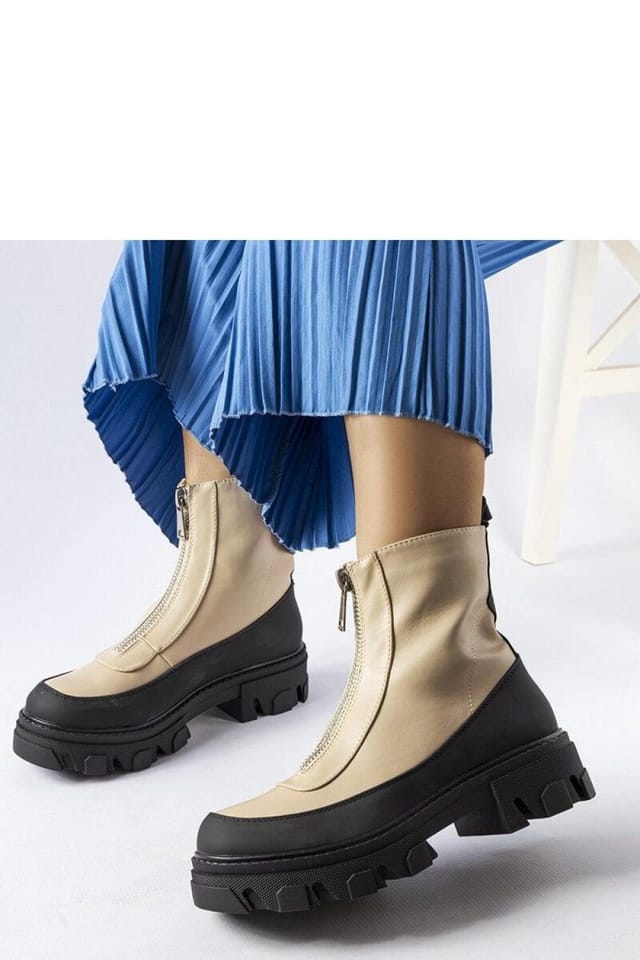 Love Lace Love Lace Women's Winter Rubber Ankle Boots with Practical Side Zipper Comfort in Beige - 3