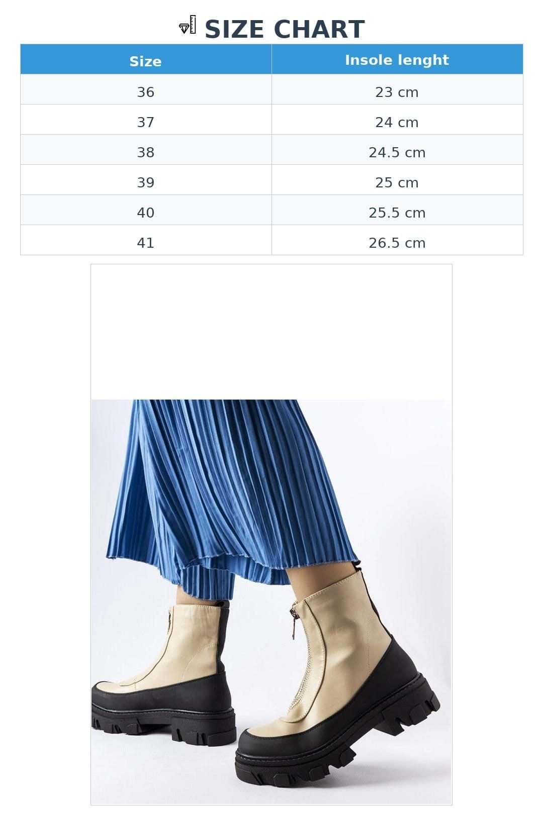 Love Lace Love Lace Women's Winter Rubber Ankle Boots with Practical Side Zipper Comfort in Beige - 4