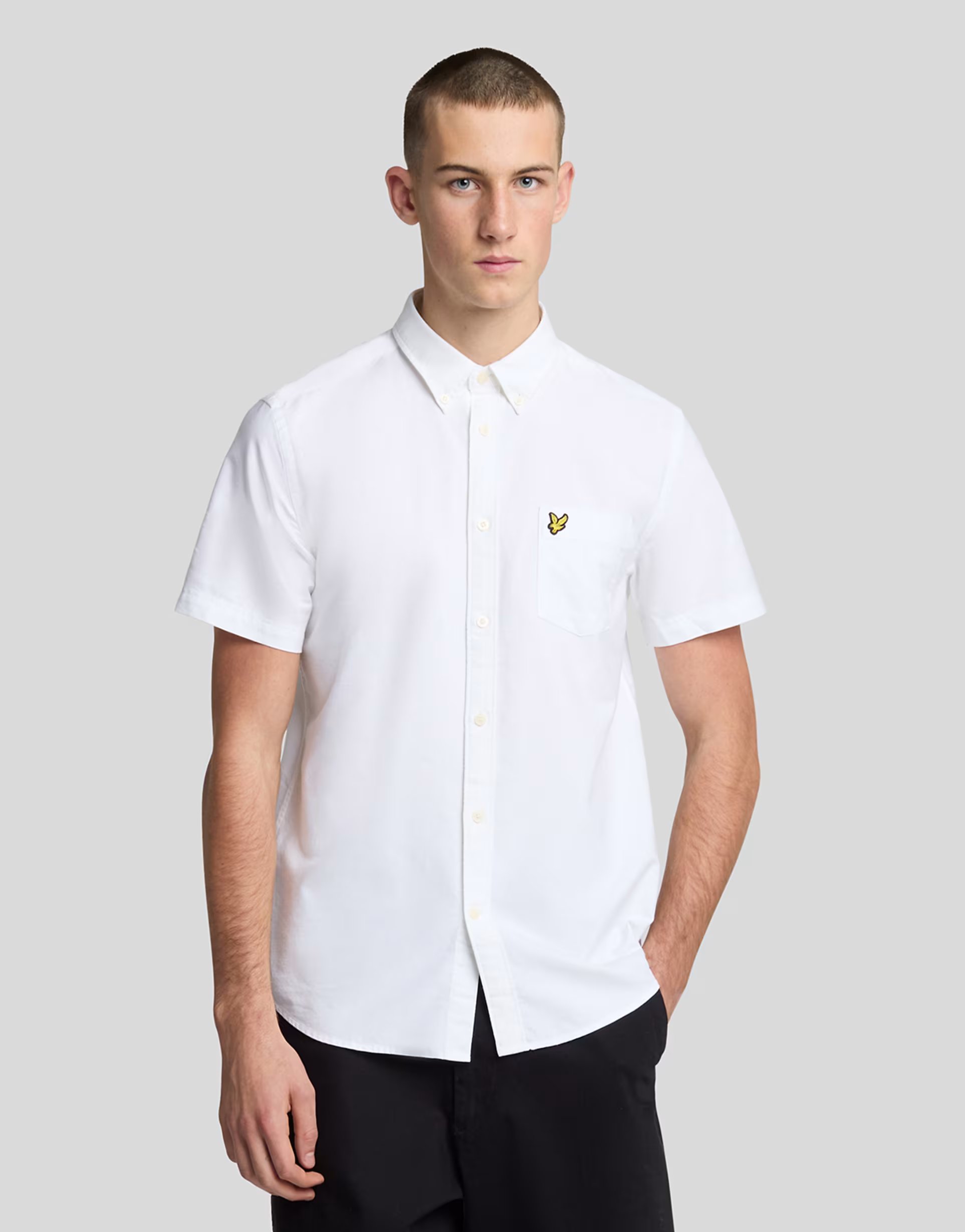 ASOS Lyle & Scott Ss woven shirts short sleeve oxford shirt in 626 white - 1
