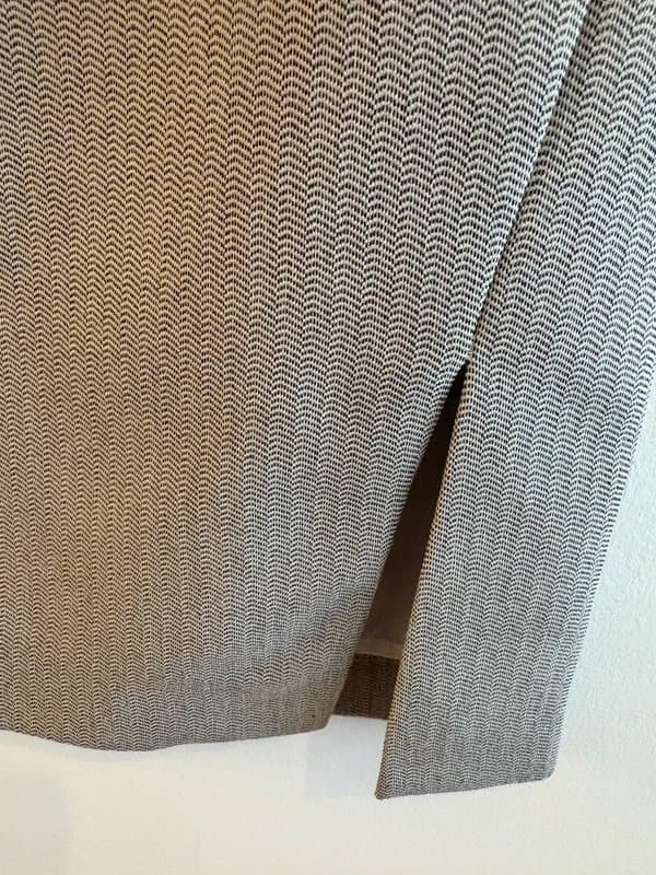 Next NEXT Tailoring Beige Herringbone Pencil Skirt UK 8 EU 36 Smart Office Side Split