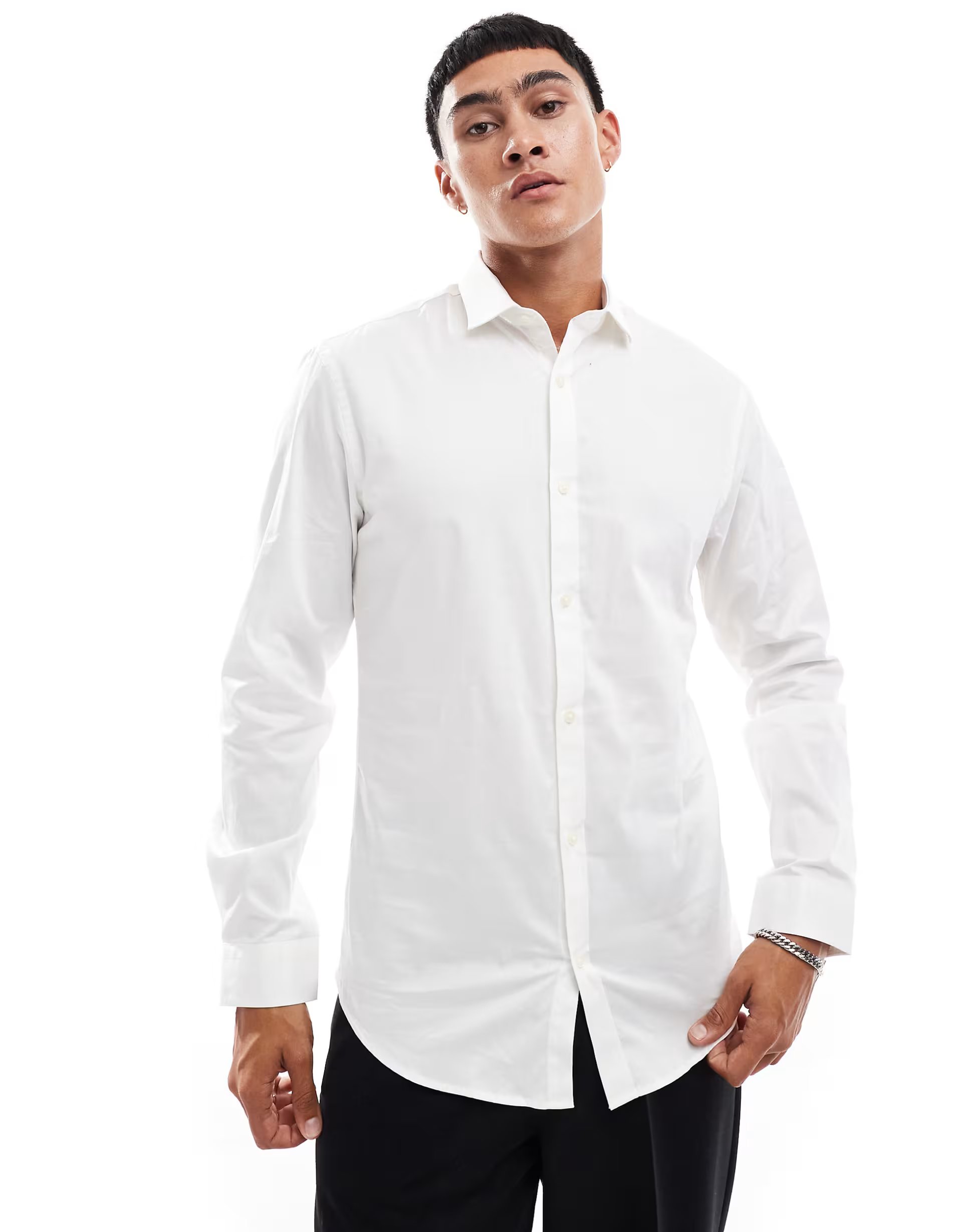 ASOS Jack & Jones Premium slim fit shirt in white - 1
