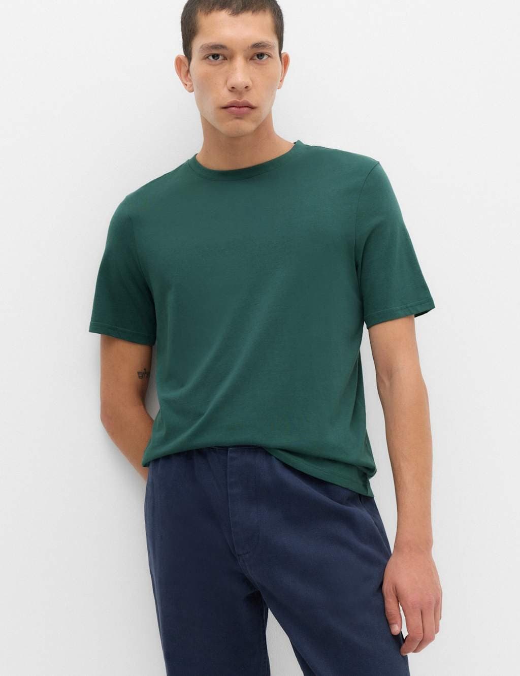 Marks & Spencer M&S Dusty Cedar Cotton Crew Neck T-Shirt