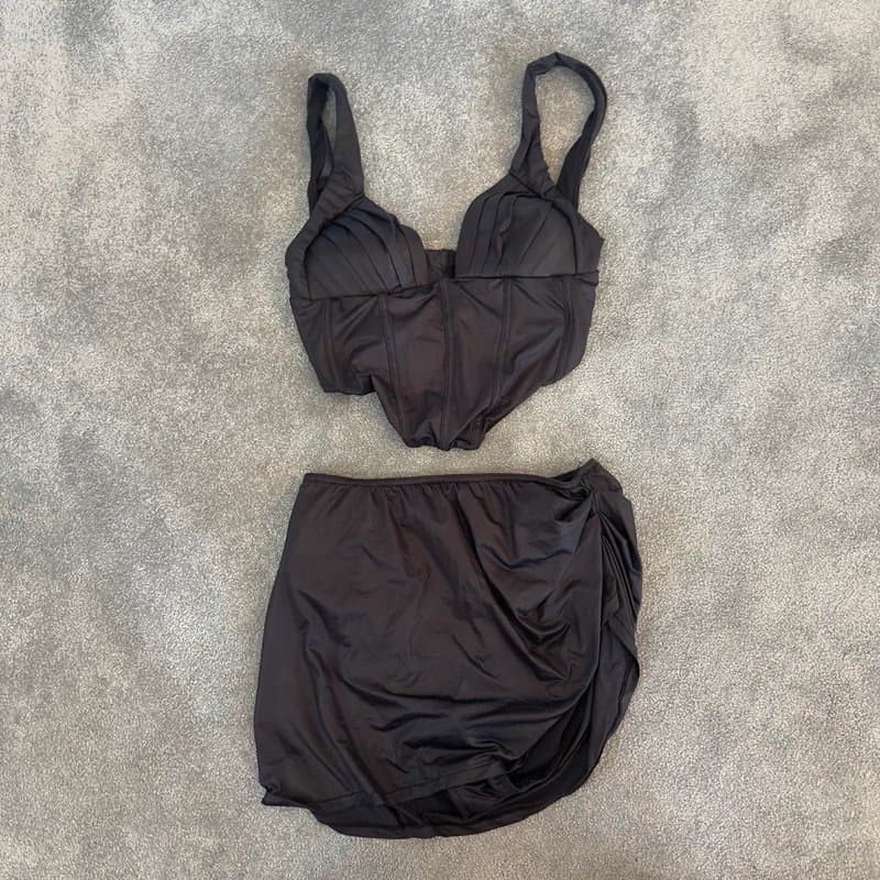 ASOS ASOS luxe swim corset with matching swim skirt