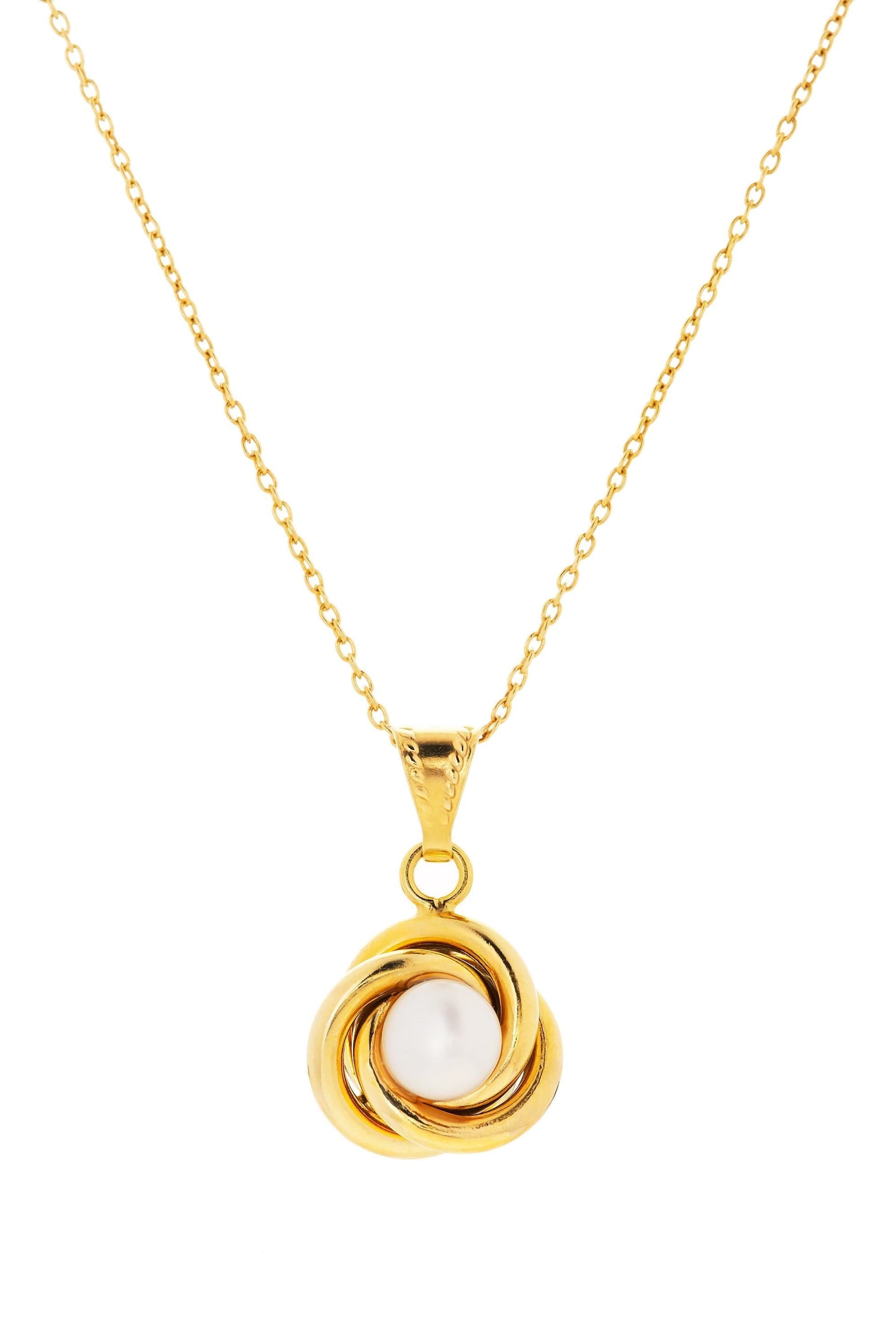 The Fine Collective The Fine Collective Gold Plated Sterling Silver Pearl Necklace