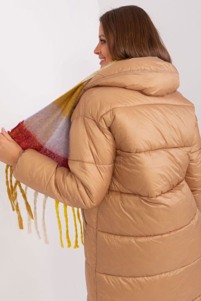 Love Lace Love Lace Women's Long Colorful Plaid Tassel Scarf Polyester for Fall Winter in Yellow - 3