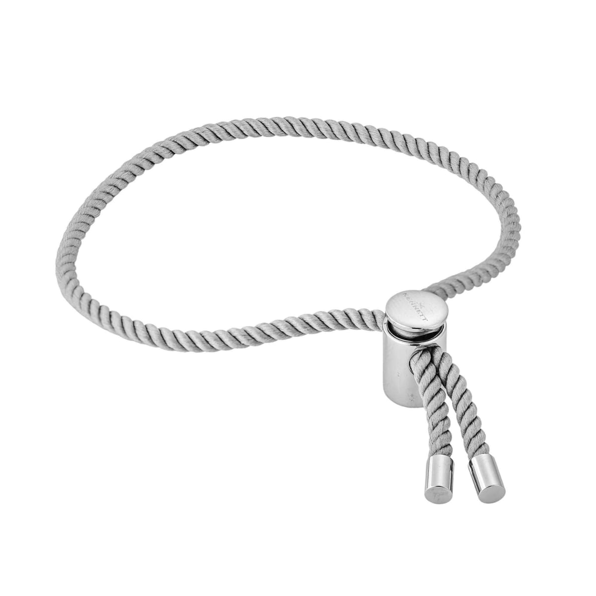 Kennett Kennett Men's Vilamoura Adjustable Rope Toggle Bracelet Rhodium Plated Stainless Steel & Nylon in Grey - 1