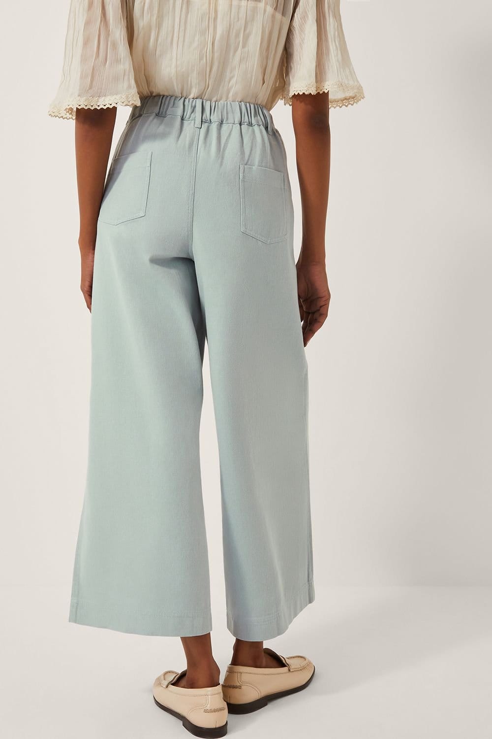 Monsoon Monsoon Women's Ciara Cropped Wide Leg Jeans Blue in Pale Blue - 2