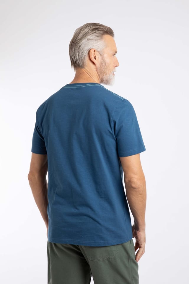 Weird Fish Weird Fish Men's Nautical Sky Front Print Graphic T-Shirt in Bright Blue - 3