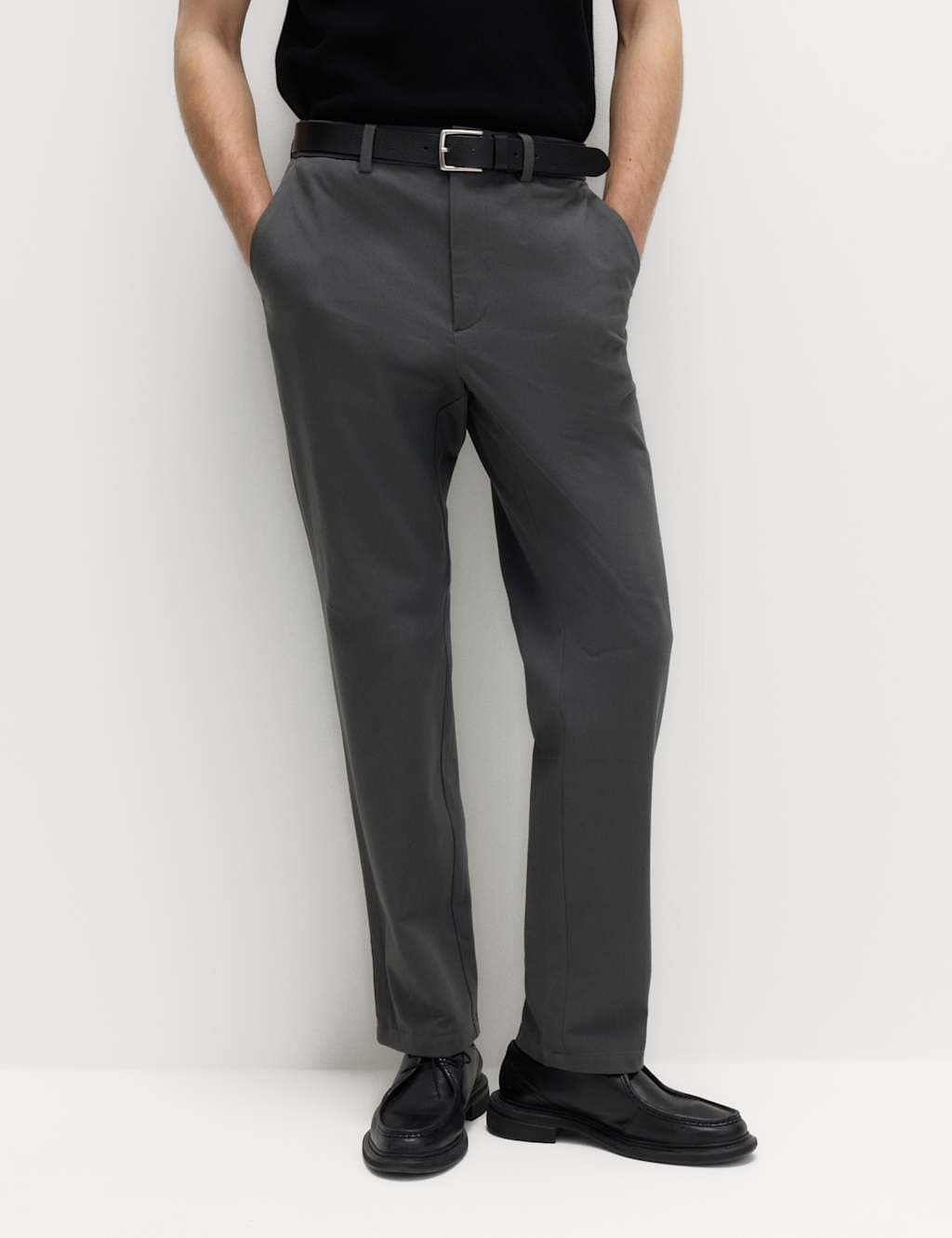 Marks & Spencer M&S The Ultimate Regular Fit Chinos Dark Pewter