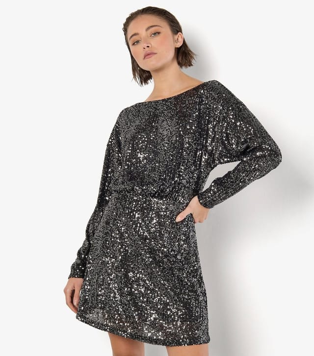 Apricot Women's Silver Flat Sequin Cowl Back Mini Dress Apricot New Look - 2