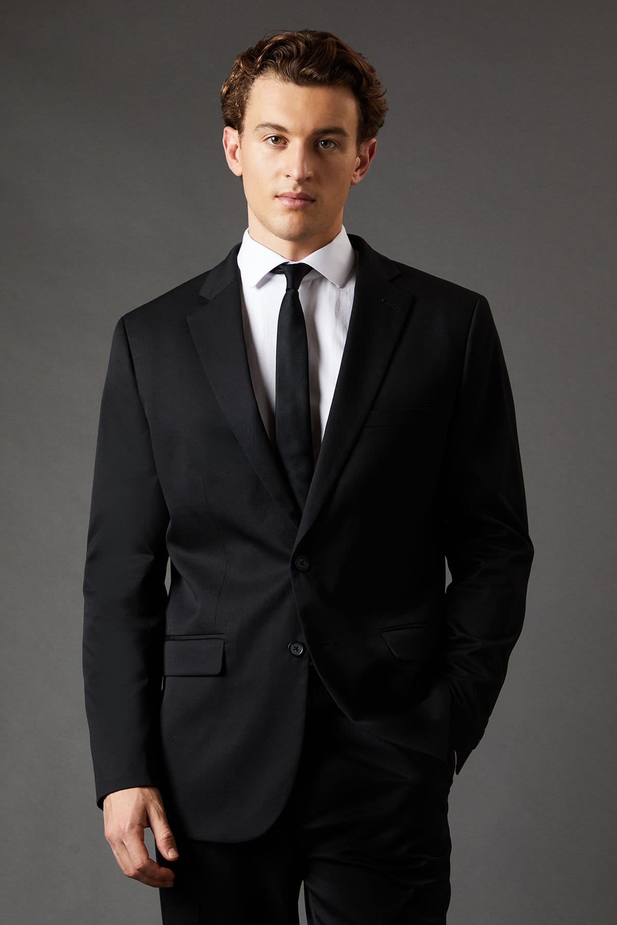 Burton Burton Men's Black Regular Fit Suit Jacket - 1