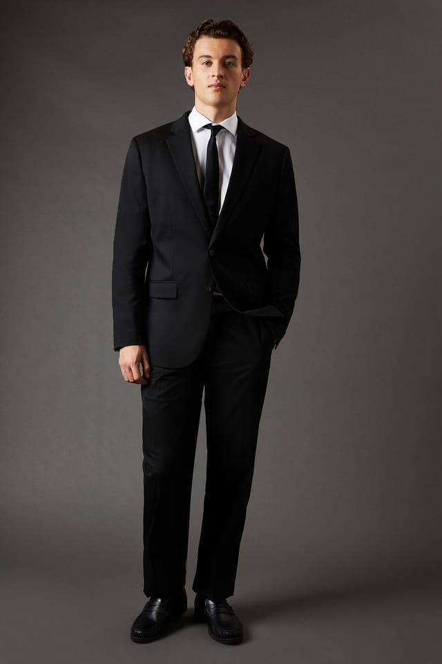 Burton Burton Men's Black Regular Fit Suit Jacket - 2