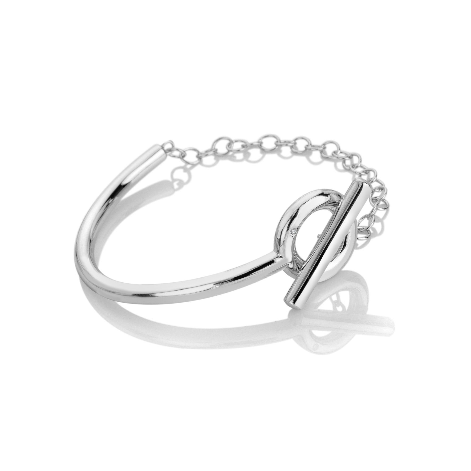Hot Diamonds Hot Diamonds Women's Linked Half Bangle in Silver - 1