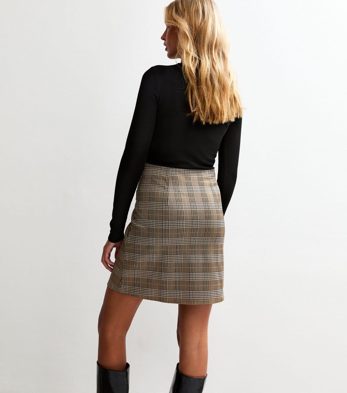 New Look Women's Tall Black Check 2-in-1 Mini Dress New Look - 4
