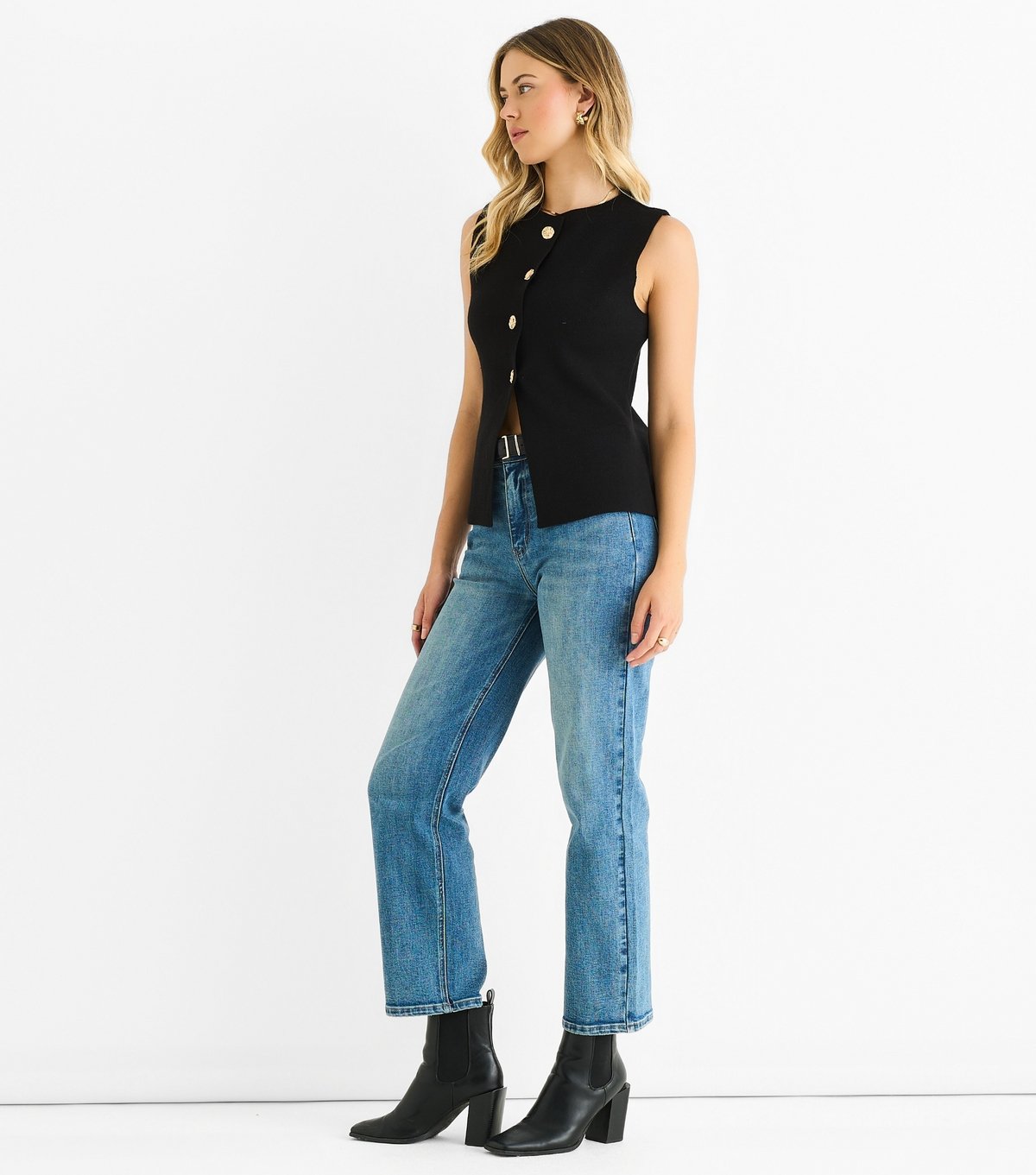 Gini London Women's Black Button Front Top Gini London New Look - 3