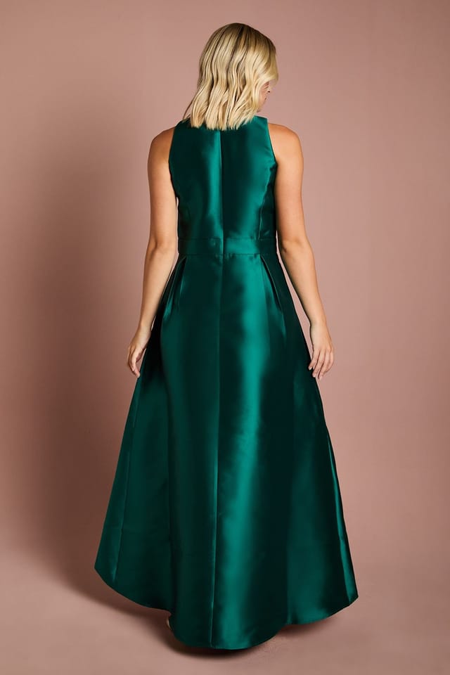 Coast Coast Women's Teen Twill Waterfall Bridesmaid Dress in Emerald - 3
