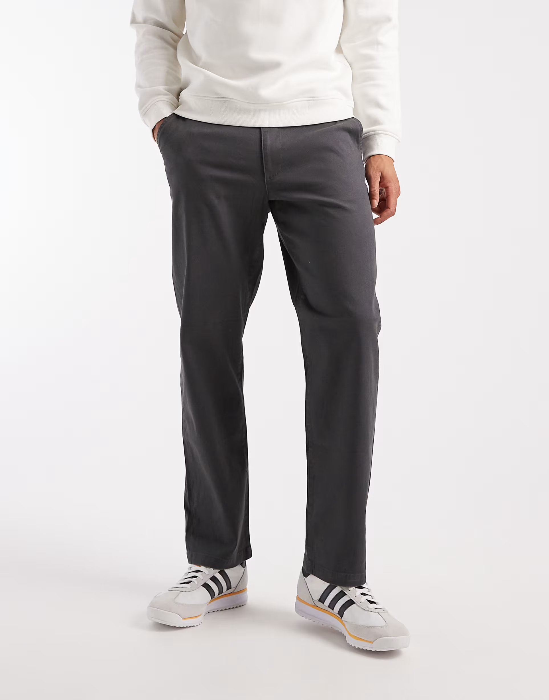 ASOS ASOS DESIGN straight chinos in washed black - 1