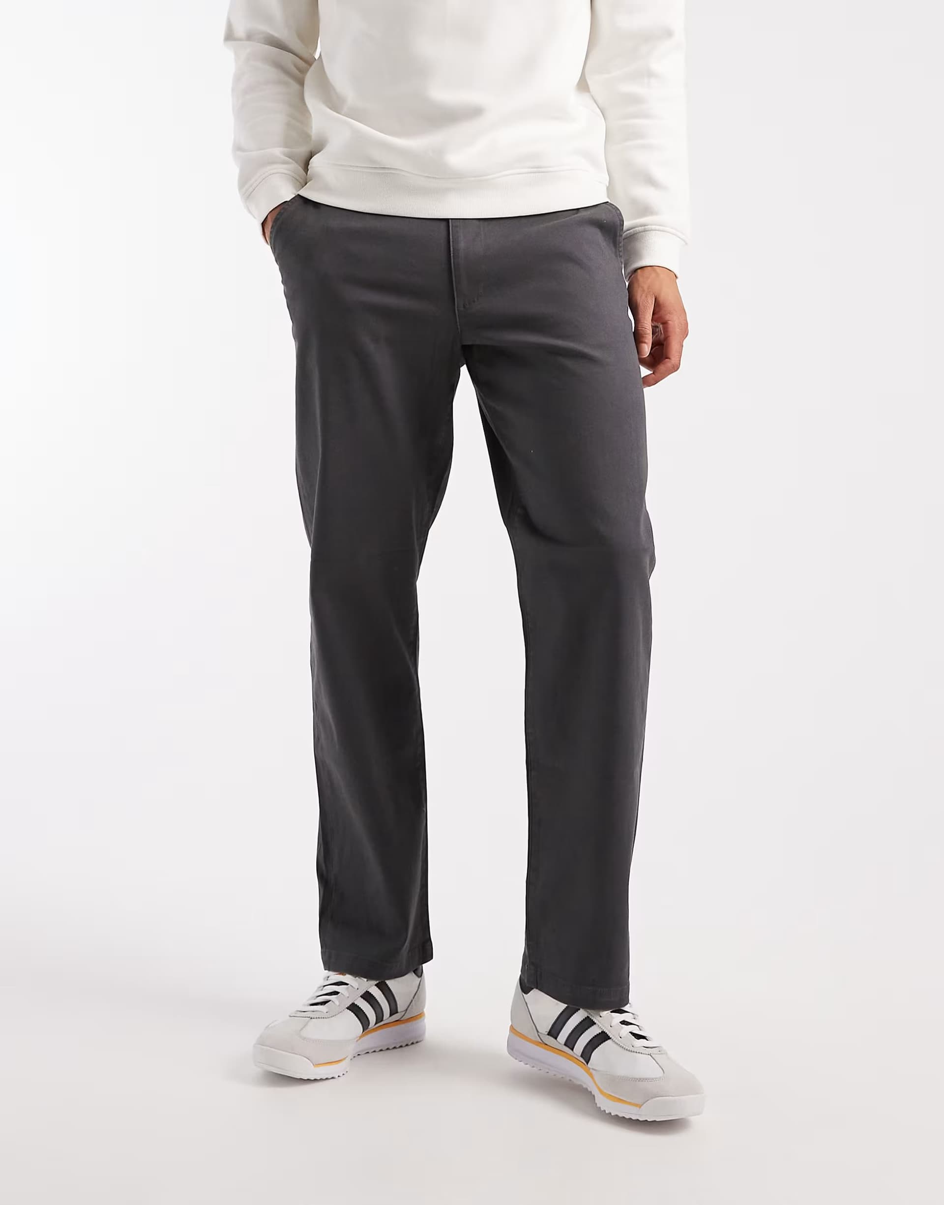 ASOS ASOS Straight Chinos in Washed Black