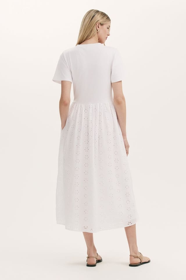 Finery London Finery London Women's Brea Embroidered Cotton Rich Midi Dress in White - 3