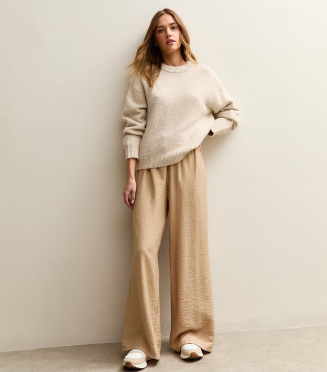 New Look Women's Camel Drawstring Waist Wide Leg Trousers New Look - 2