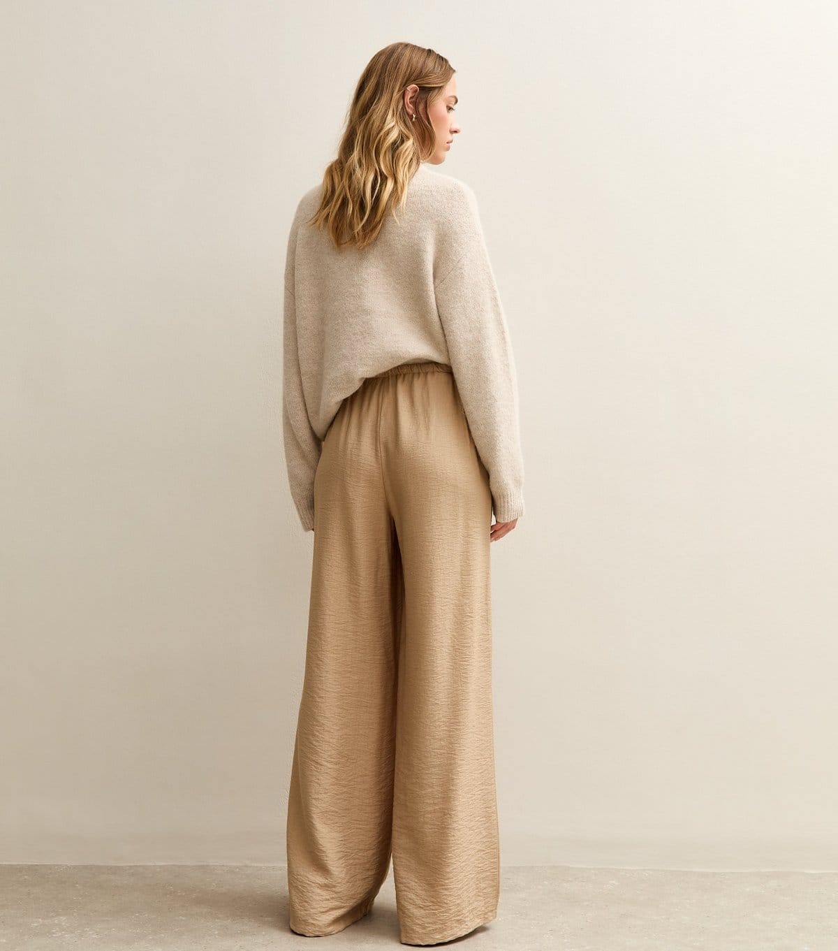 New Look Women's Camel Drawstring Waist Wide Leg Trousers New Look - 4
