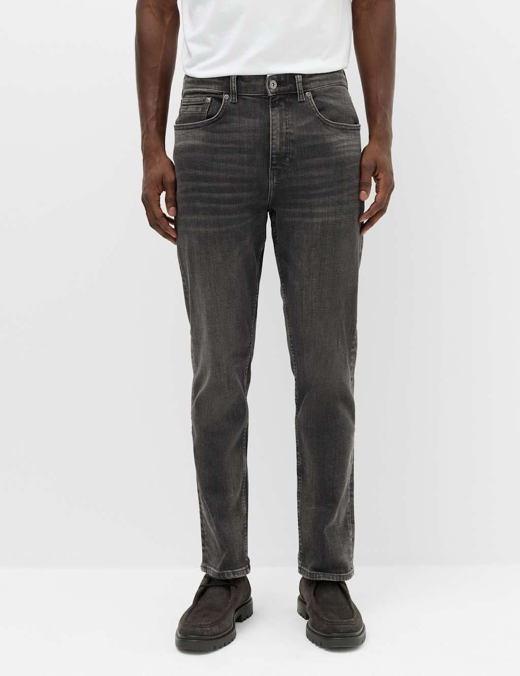 Marks & Spencer M&S Authentic Tapered Fit Stretch Jeans Black Mix