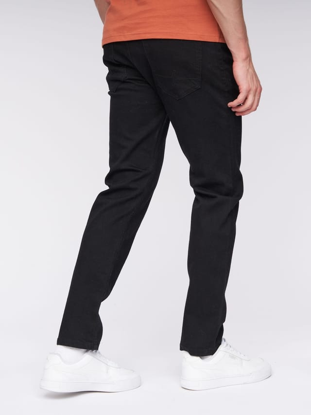 Henleys Henleys Craze Men's Comfort Straight-Fit Stretch Denim Jeans in Black - 2