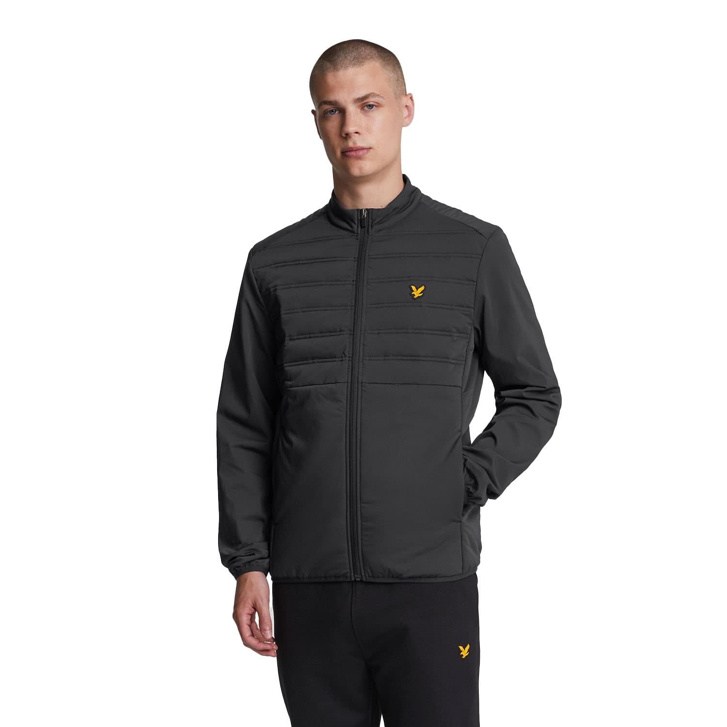 Lyle & Scott Lyle & Scott Men's Double Baffle Hybrid Jacket in Black