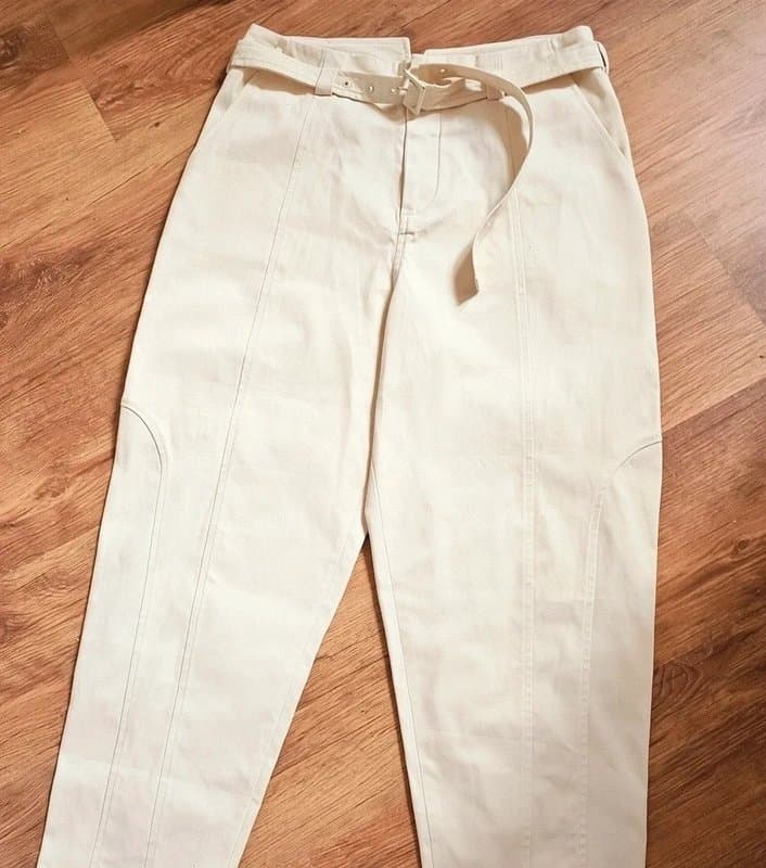 Ted Baker Ted Baker Nysse new  deadstock cream high waisted belted panelled cropped trousers size 2 , UK 10