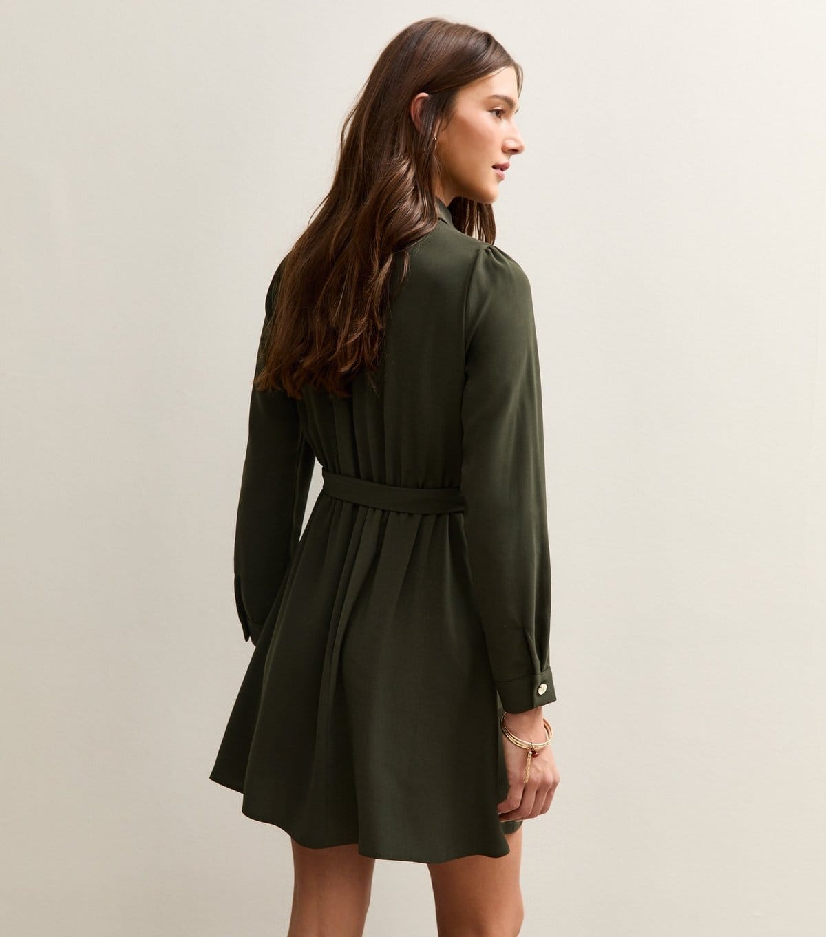 New Look Women's Dark Khaki Belted Shirt Dress New Look - 4