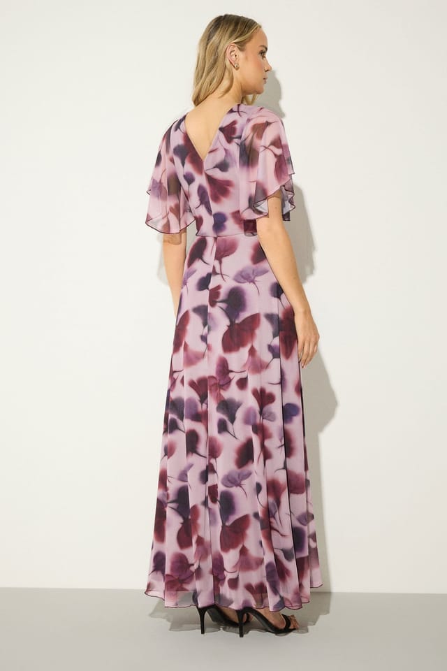 Long Tall Sally Long Tall Sally Women's Tall Floral Mesh Wrap Maxi Dress in Pink - 3