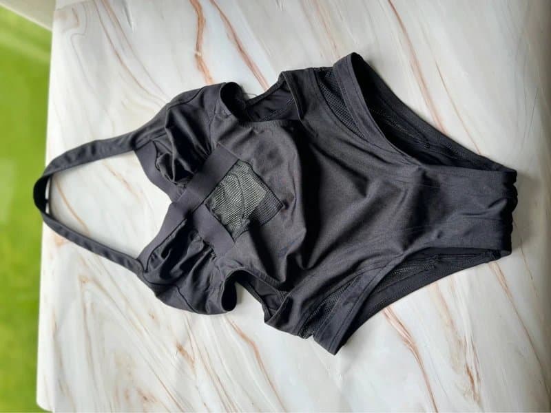 ASOS Nwot ASOS Black Cut-Out mesh swimsuit - UK 10