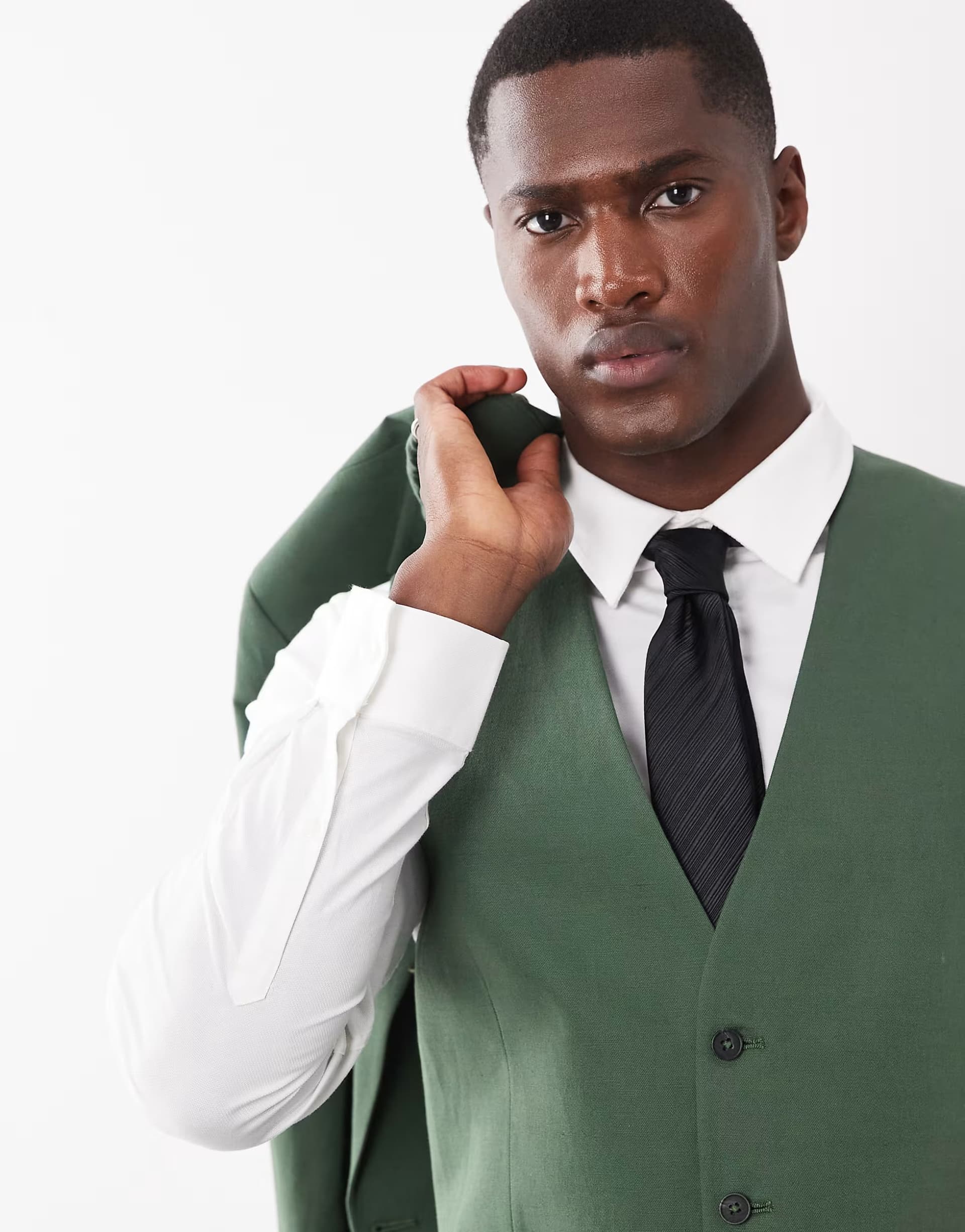 ASOS ASOS DESIGN Slim Suit Waistcoat in Dark Green