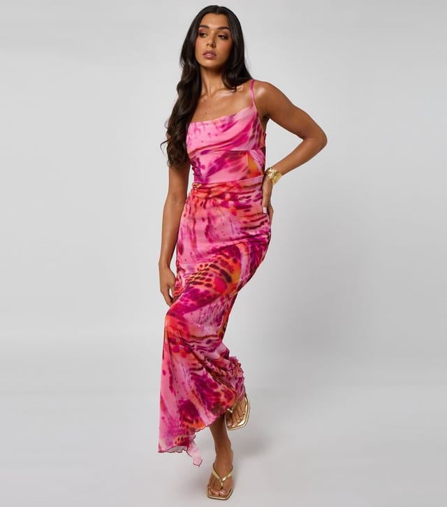 Urban Bliss Women's Pink Floral Print Ruffle Trim Maxi Dress Urban Bliss New Look - 2