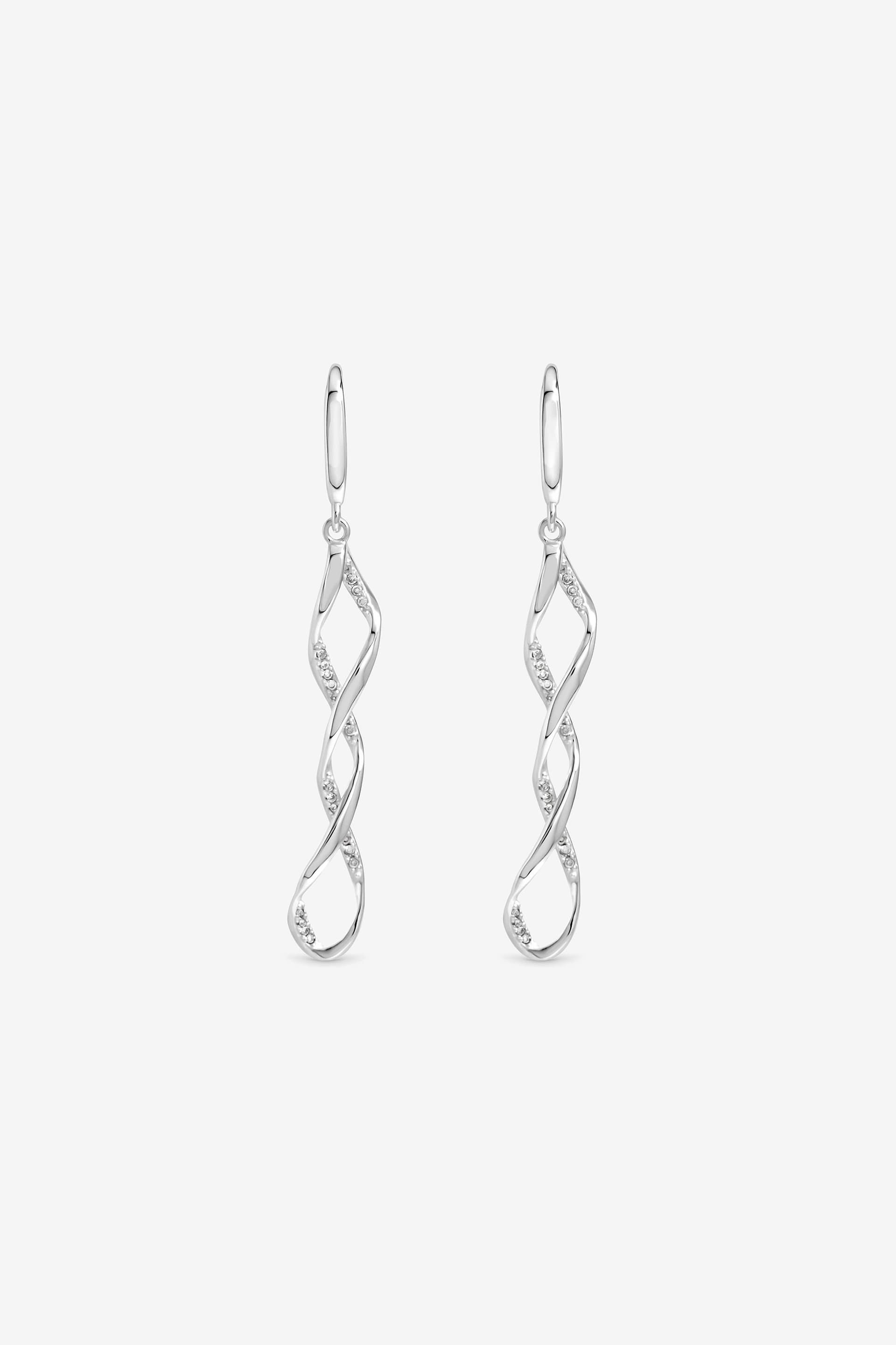 Simply Silver Simply Silver Women's 925 Sterling Silver Cubic Zirconia Wrapped In Love Earrings