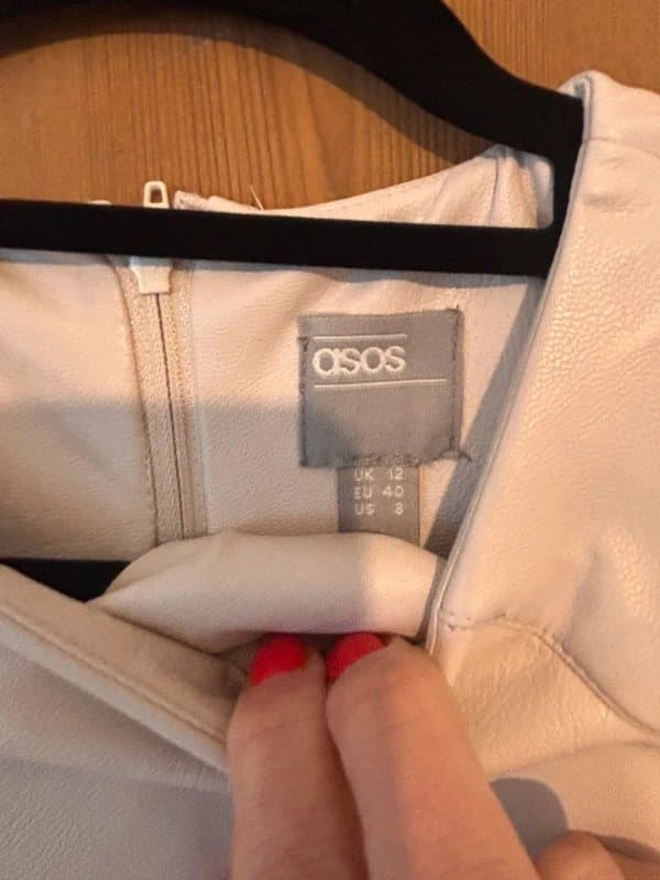 ASOS ASOS beige leather midi dress