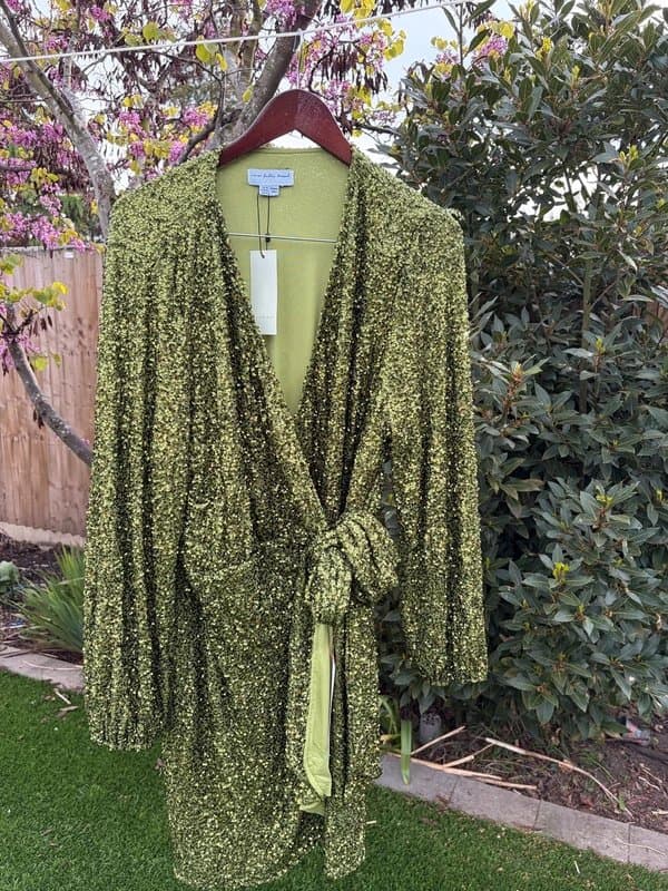 Never Fully Dressed Olive Sequin Mini Vienna