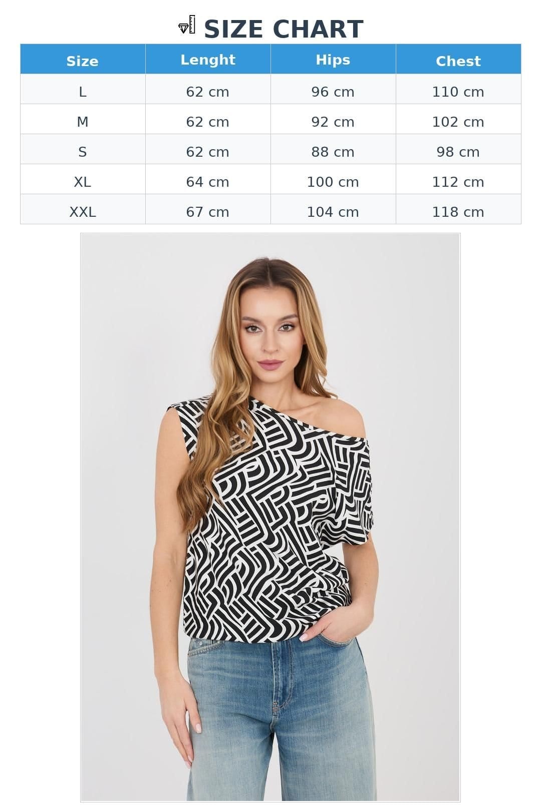 Love Lace Love Lace Women's Everyday Viscose Print Blouse with Round Neck in Black - 4