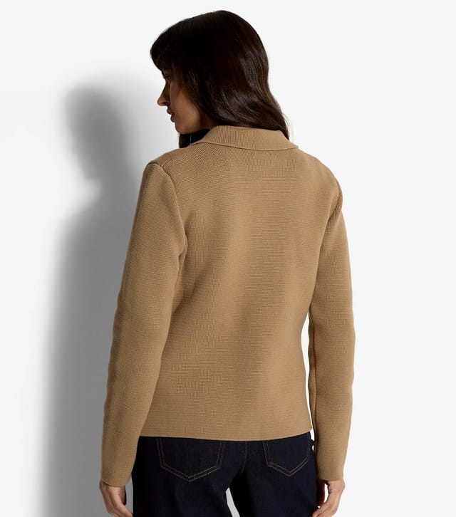 Apricot Women's Stone Gold Tone Button Cotton Rich Knit Jacket Apricot New Look - 3