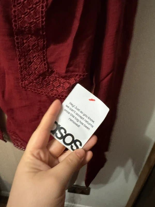 ASOS Design lace trim long sleeve top in mulberry rustic boho blouse size 10