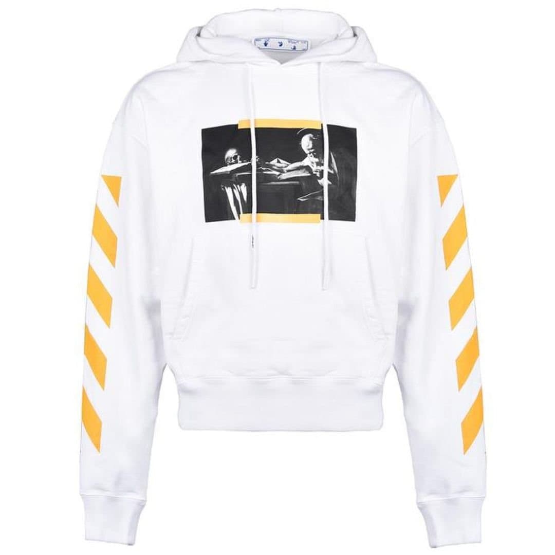 Off-White Off-White Men's Carav Painting Over White Hoodie