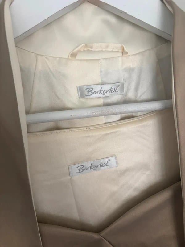 Berkertex Berkertex 2 Piece Occasion Outfit UK 20 Taupe Cream Dress & Bolero Jacket Mother Of The Bride